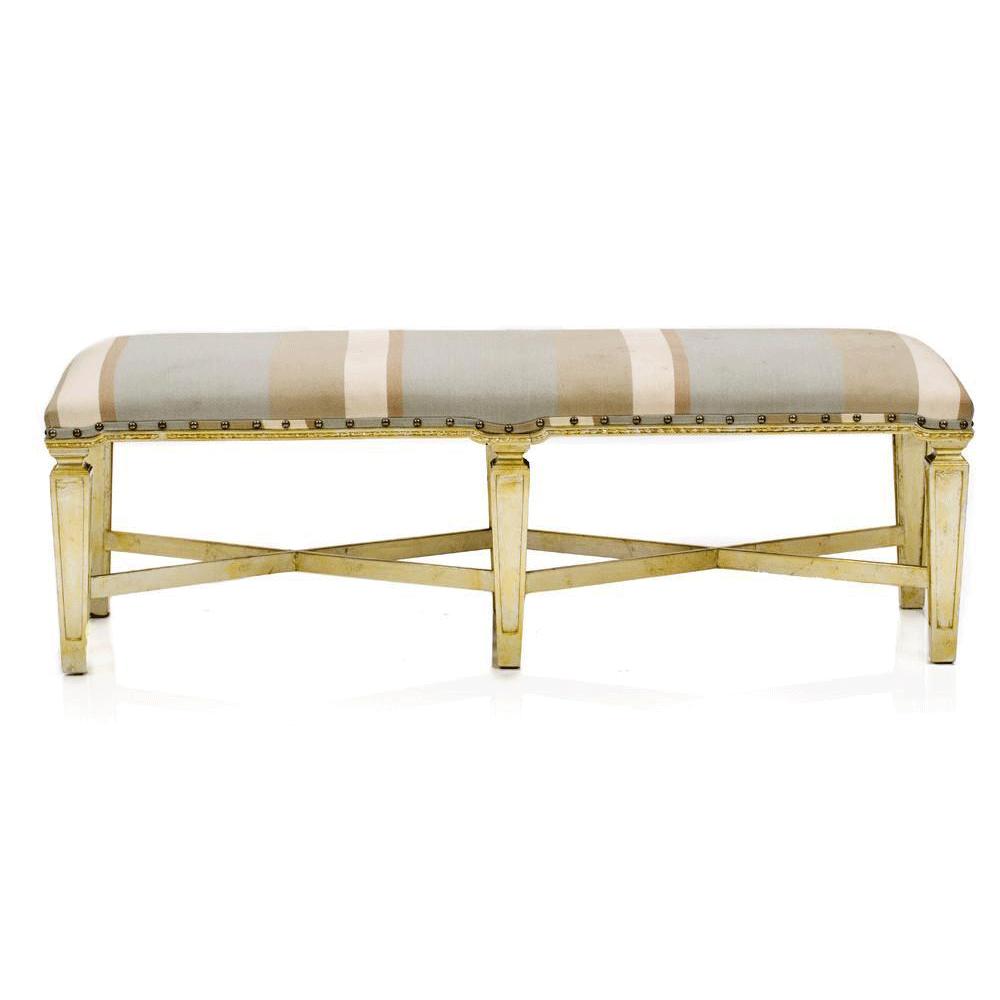 Gold Base Upholstered Bench