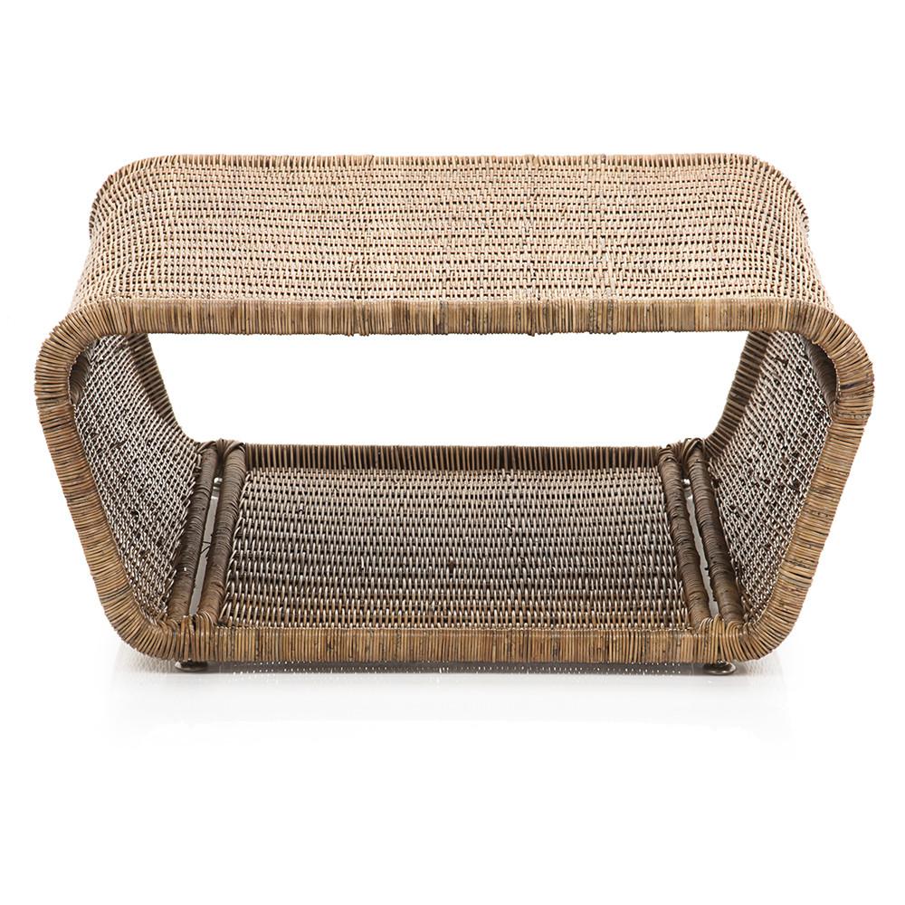 Miller Fong Cutout Square Wicker Ottoman