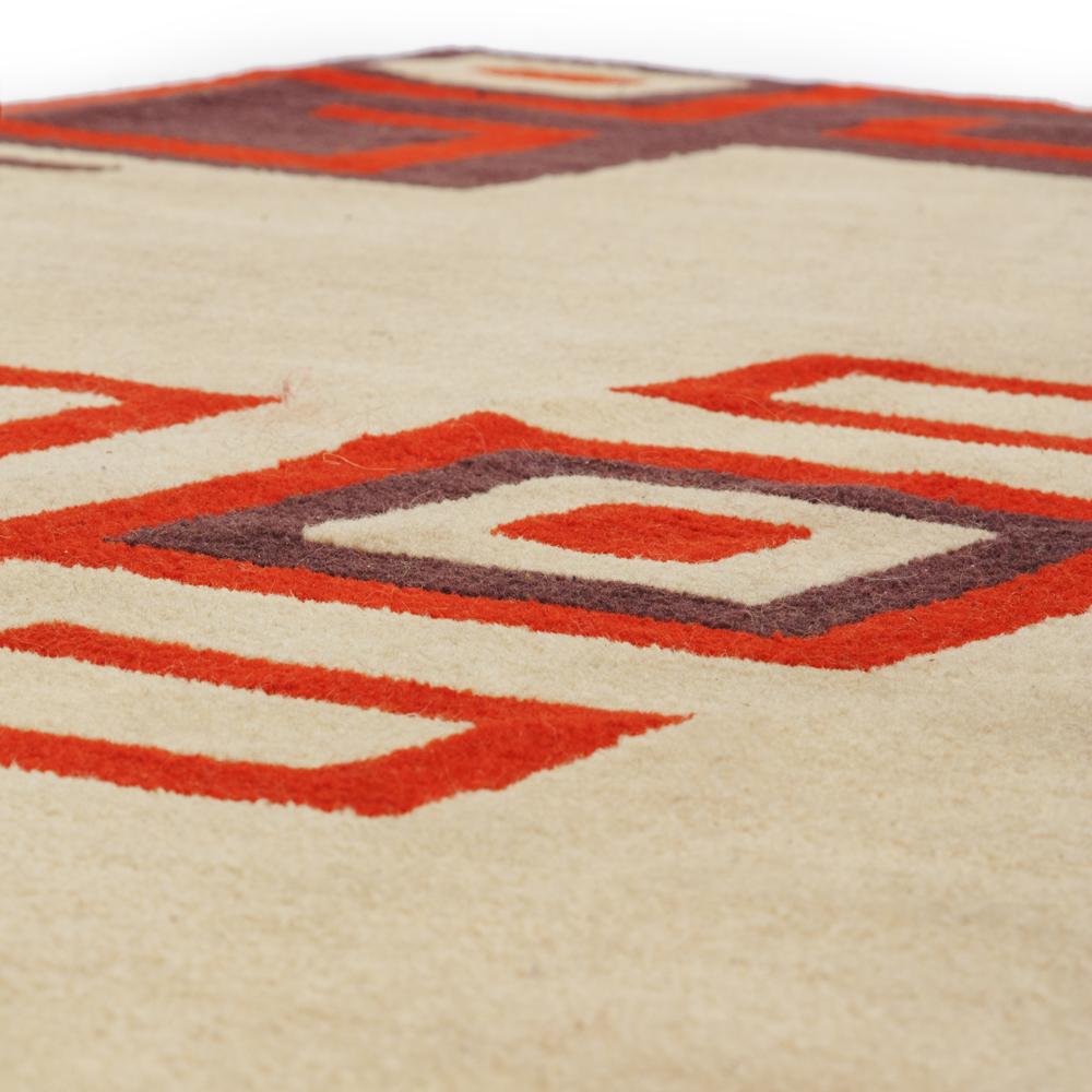 Tan Brown Red Navajo Rug