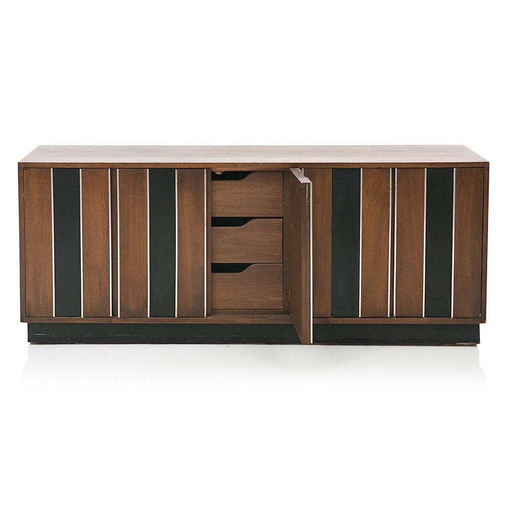 Black and Brown Wood Credenza