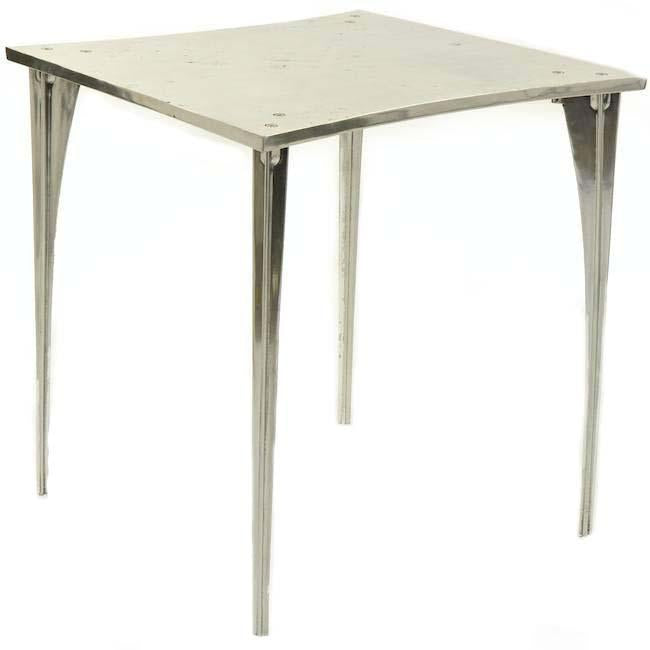 Silver Aluminum Bob Josten Cafe Dining Table