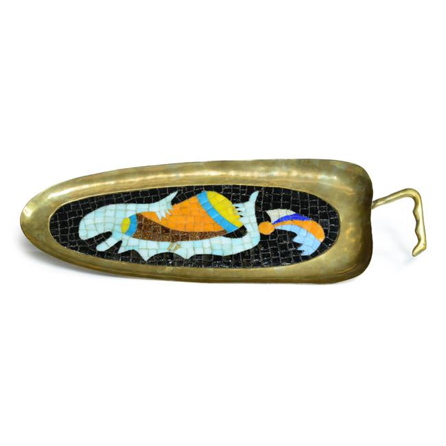 Black Green Mosaic Pepper Plate