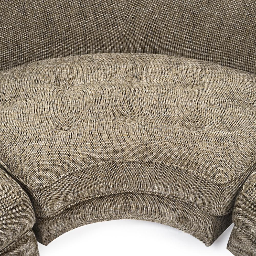Beige Mid Century L-Shape Sectional Sofa