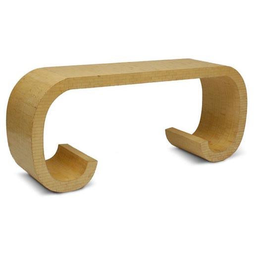 Yellowed Crackle Console Table