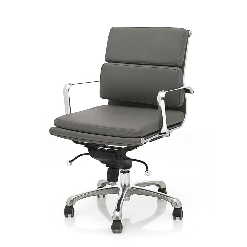 Grey 2 Pad Leather Office Chair