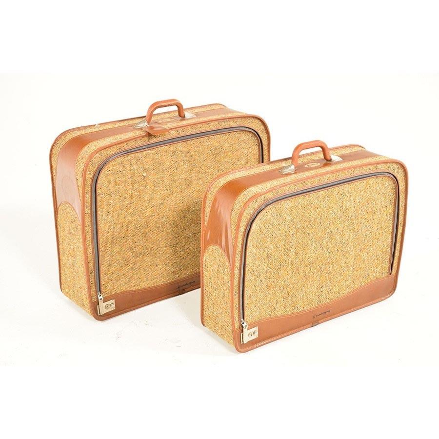 Yellow Fabric Suitcase Set of 2