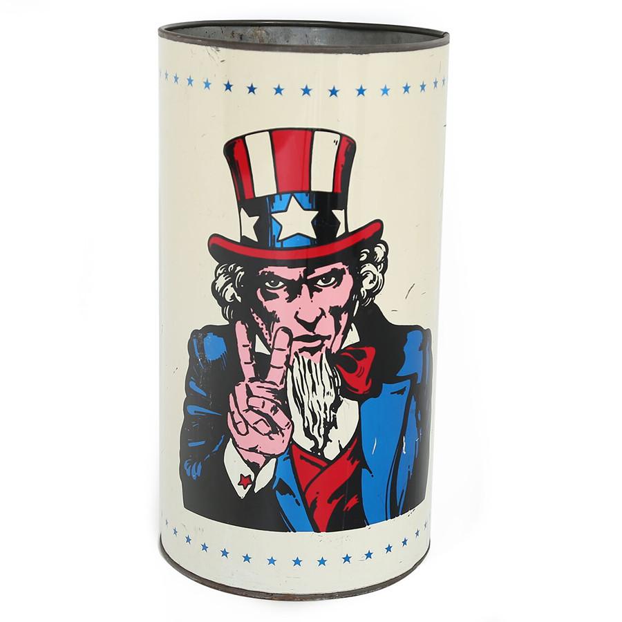 Uncle Sam Metal Waste Basket