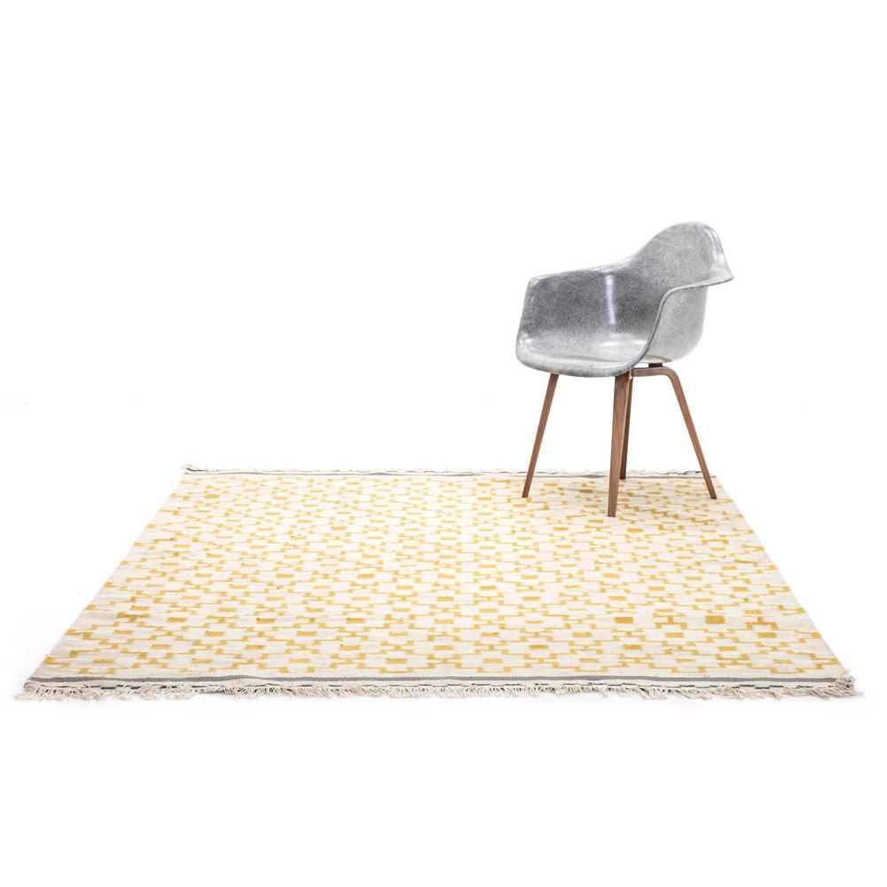 Cream and Yellow Bohemian Rug