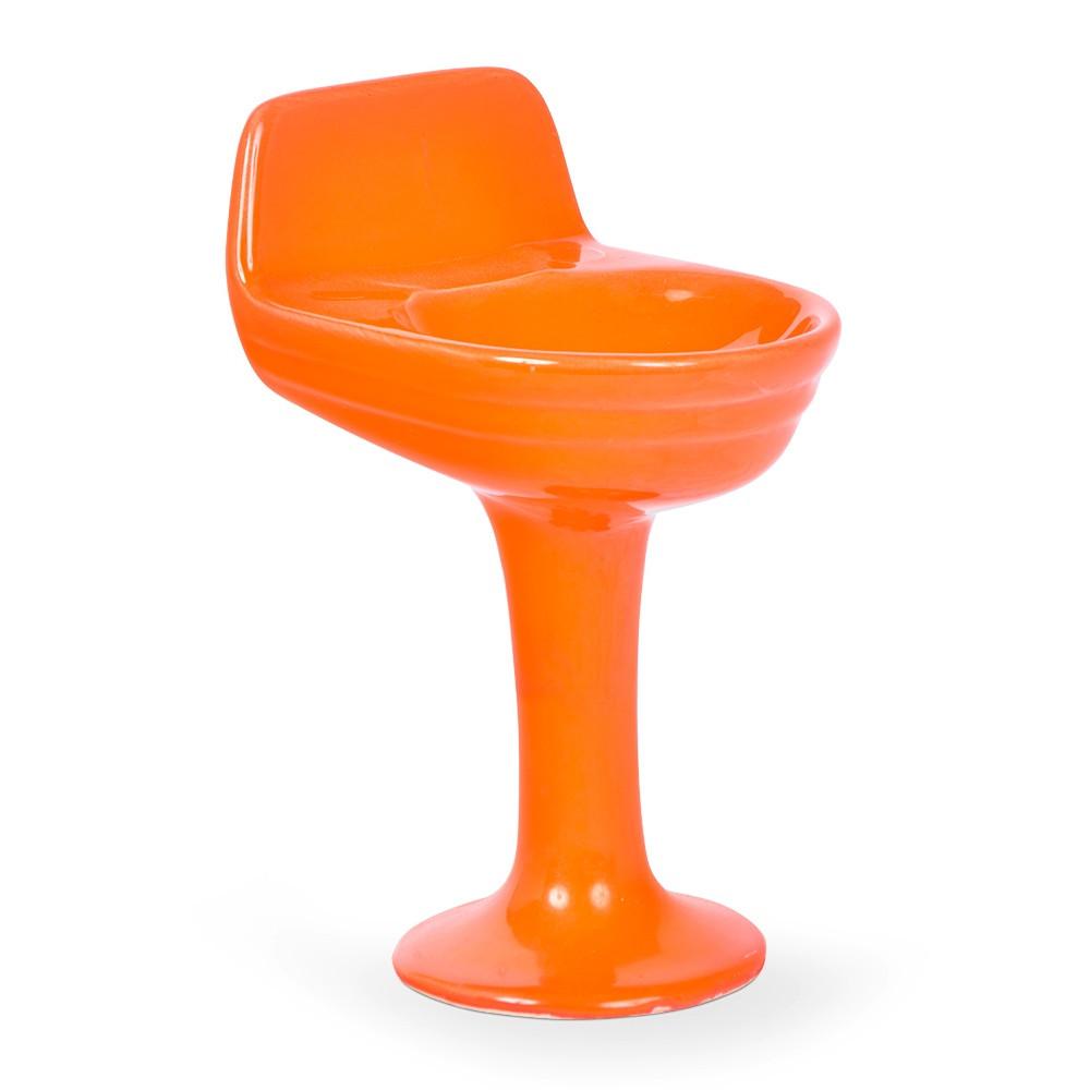 Orange Ceramic Small Pedestal Dish