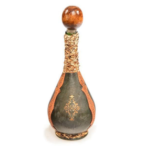 Black and Orange Leather Liquor Bottle