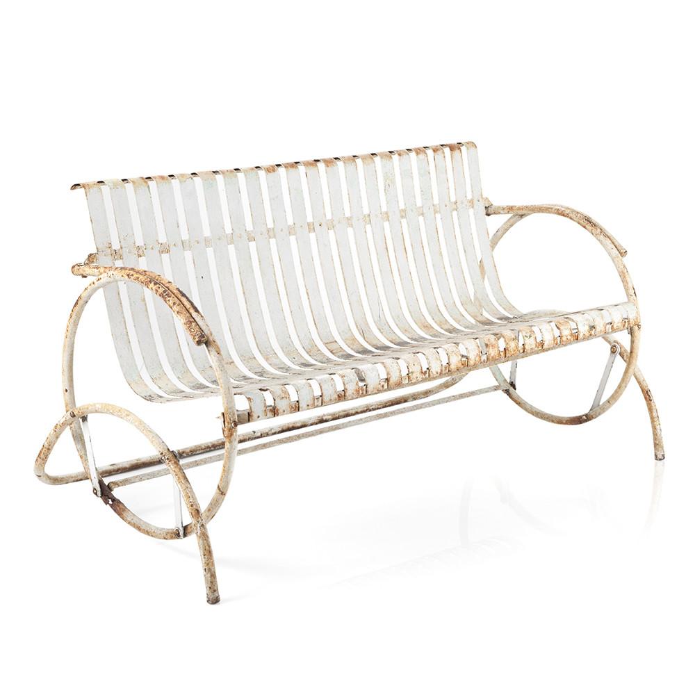 Rustic Metal Outdoor Loveseat