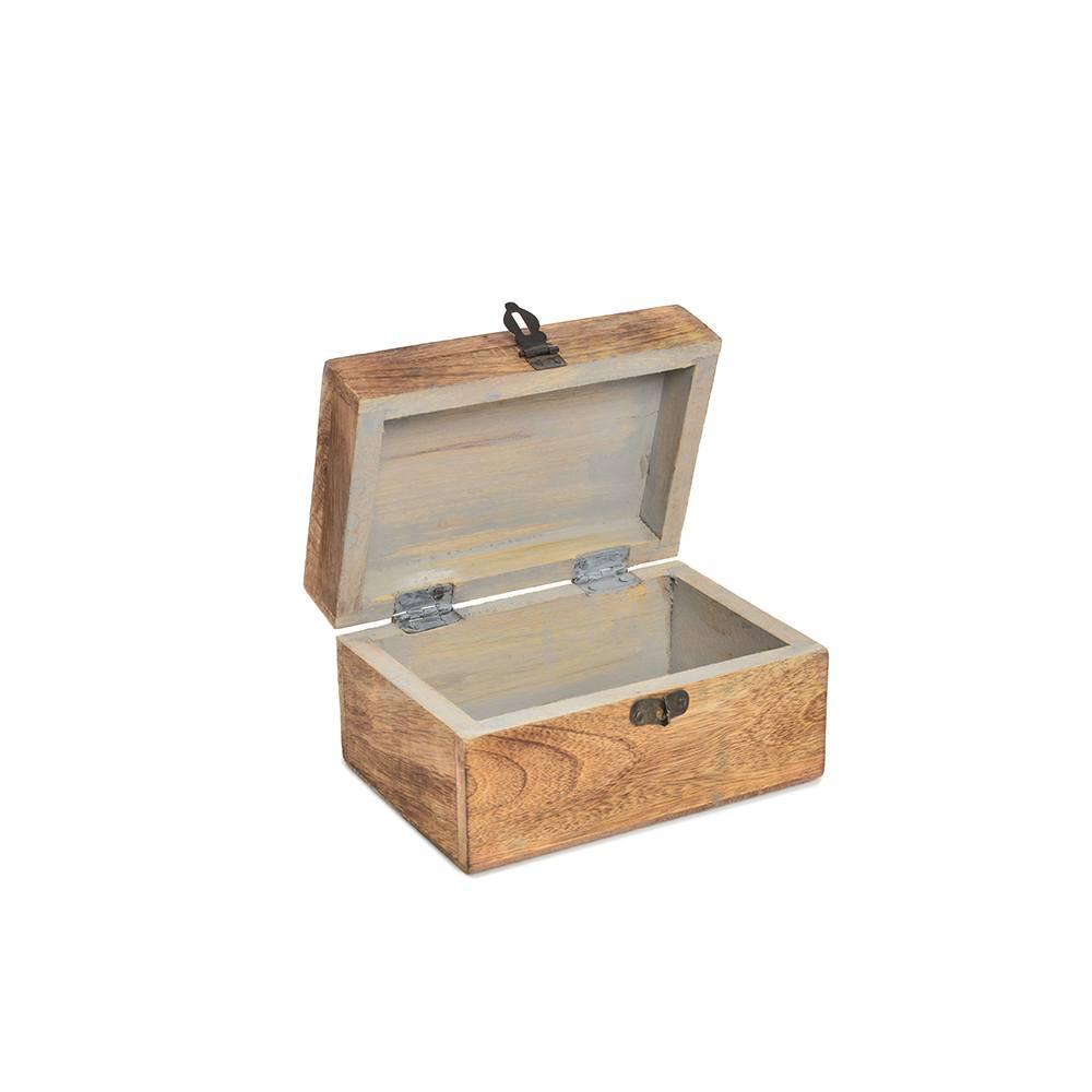 Wood Light Carved Flower Design Box (A+D)