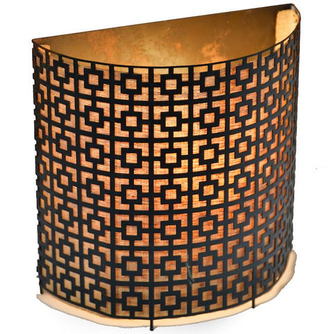 Black & Gold Patterned Wall Sconce Light
