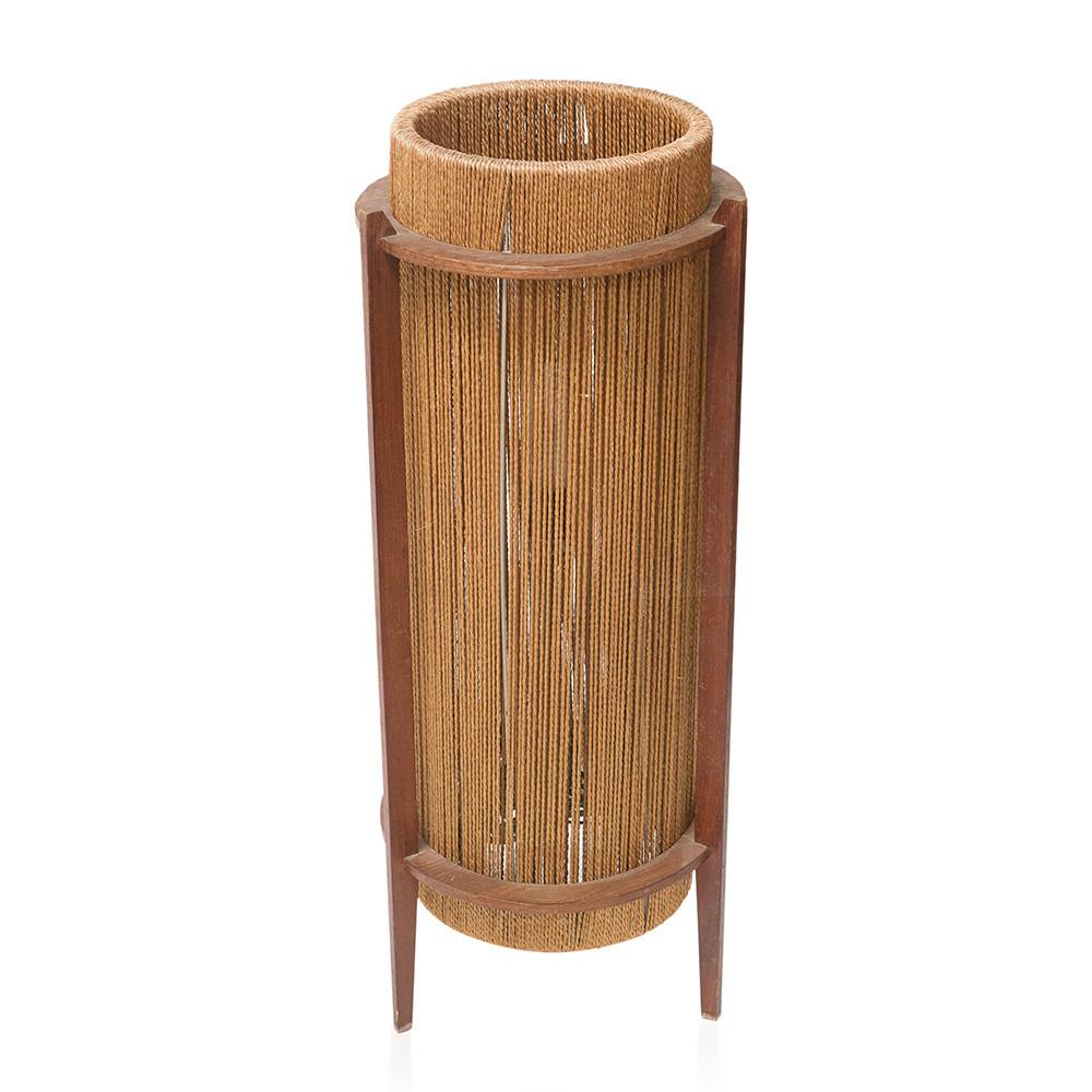 Tan String Mid Century Table Lamp (A+D)