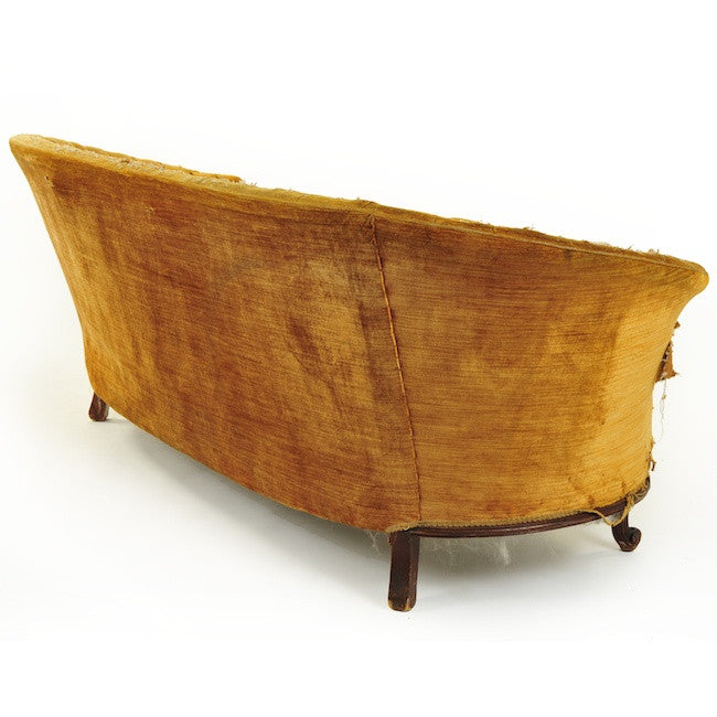 Victorian Sofa - Distressed Gold and Violet Cushions