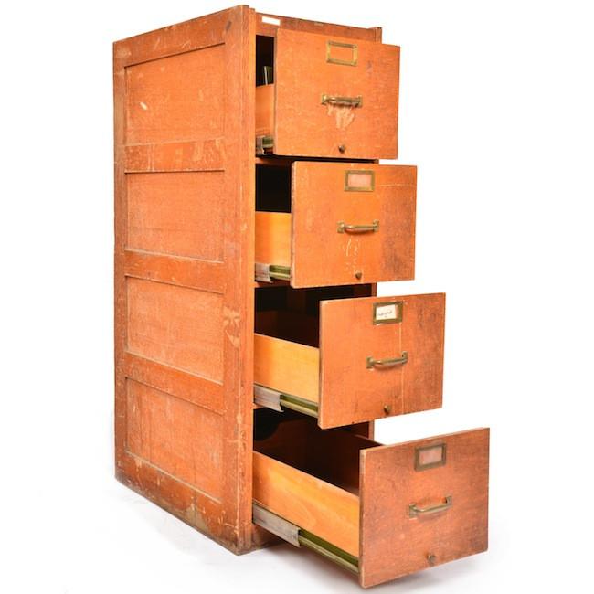 Light Brown Wood Filing Cabinet