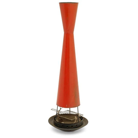 Red Metal Pillar Grill