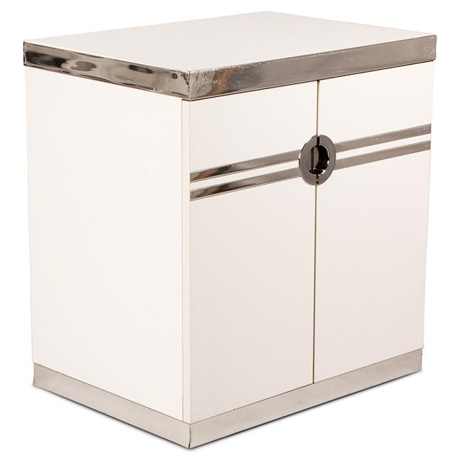 White & Chrome Pierre Cardin End Table