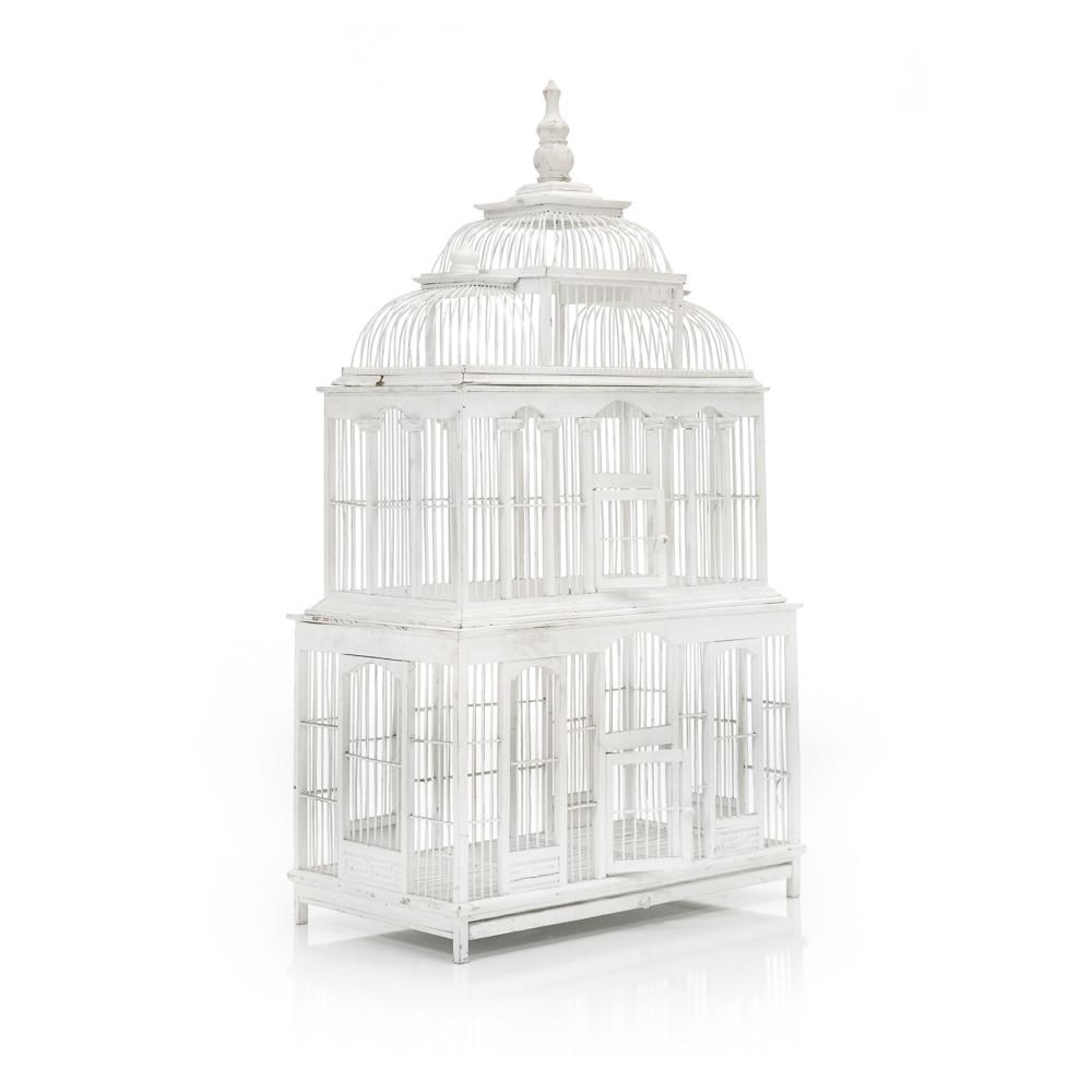 Large White Wood Victorian Birdcage