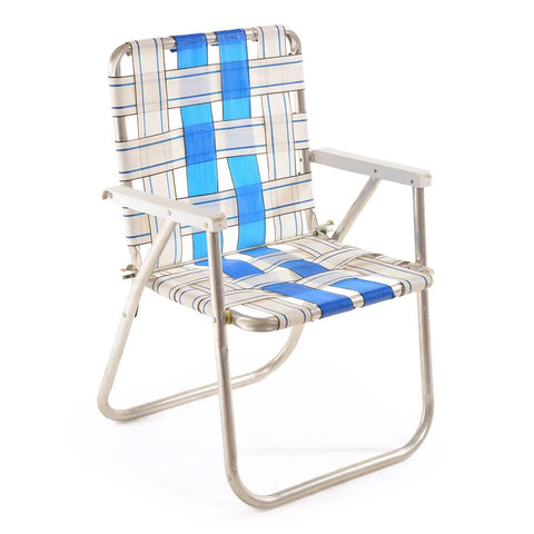 Blue & White Folding Lawn Chair