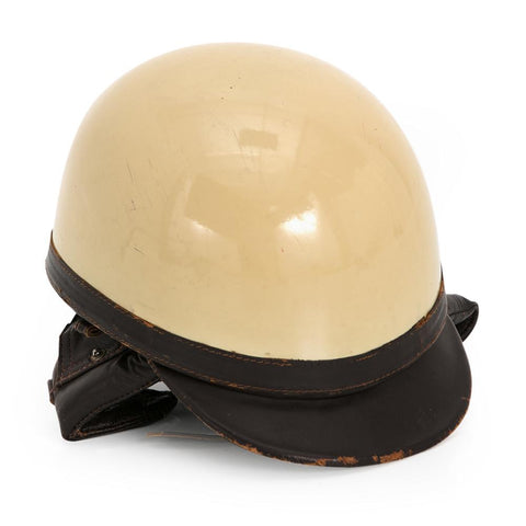 Cream Colored Motorcycle Helmet