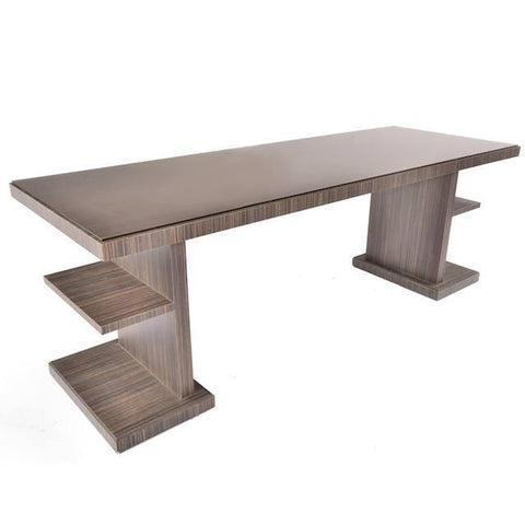 Brown Desk with Side Shelves