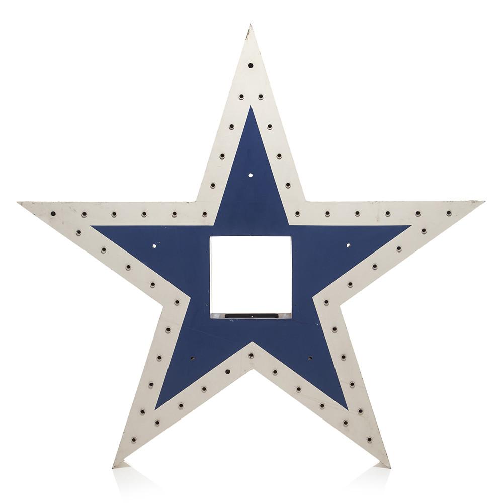 Huge Blue + White Star Light-Up Sign