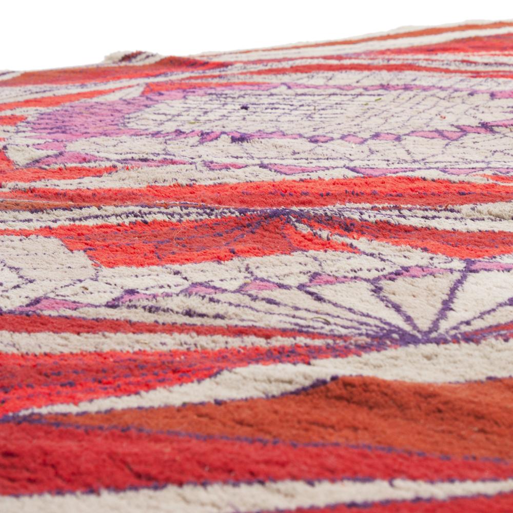 Red Geometric Spirals Rug