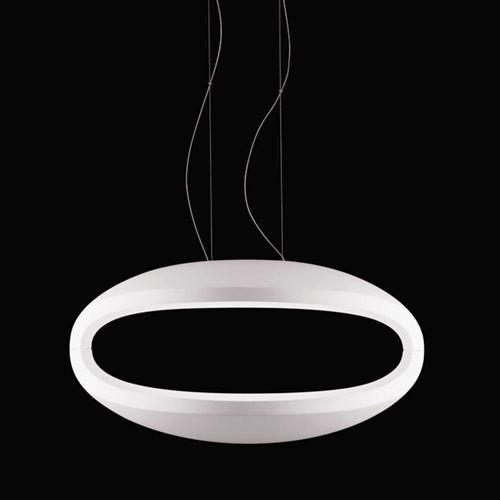 Open White Oval Pendant Light