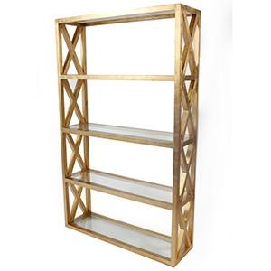 Gold X-Sided Book Shelf