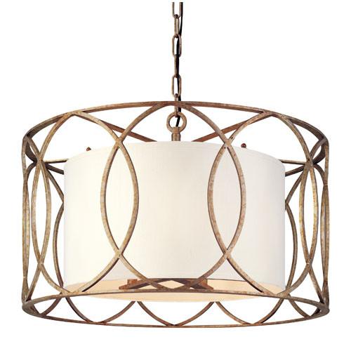 Contemporary Brass Drum Shade Pendant