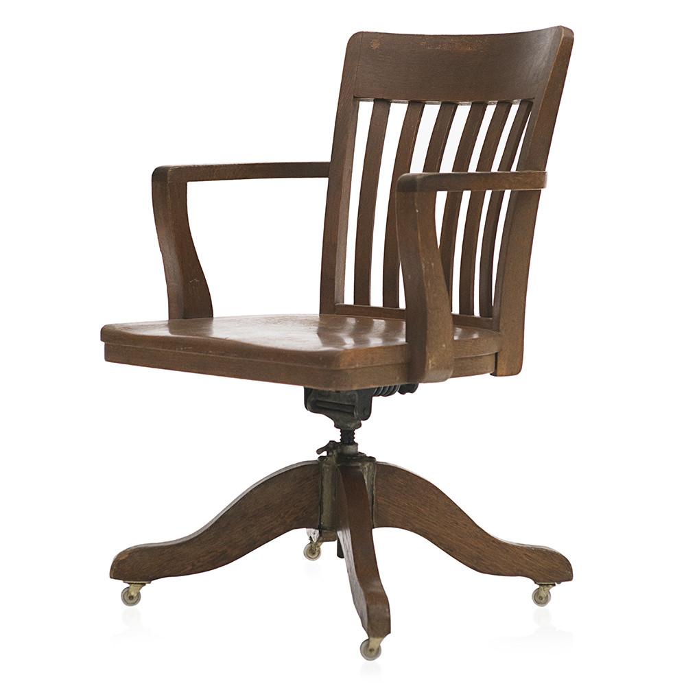 Wood Dark Rolling Office Chair