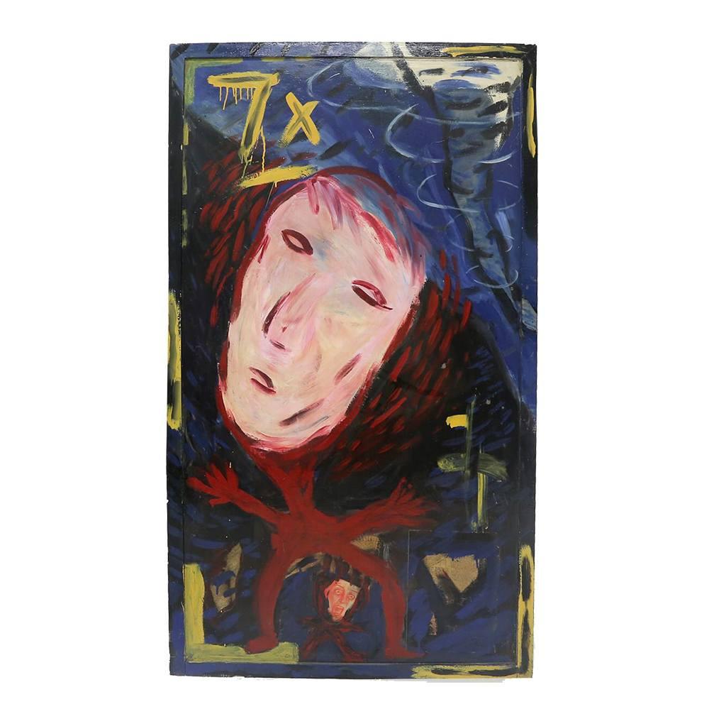 Abstract Big Face Man Painting