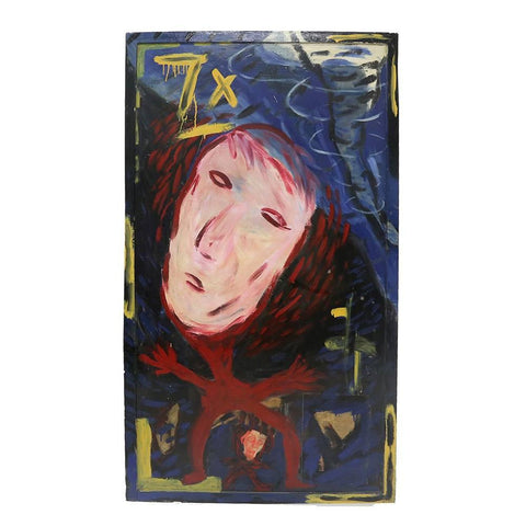 Abstract Big Face Man Painting