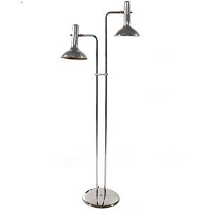 Chrome Double Shade Floor Lamp