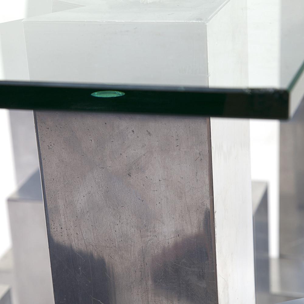 Chrome & Glass Blocks Paul Evans Console Table