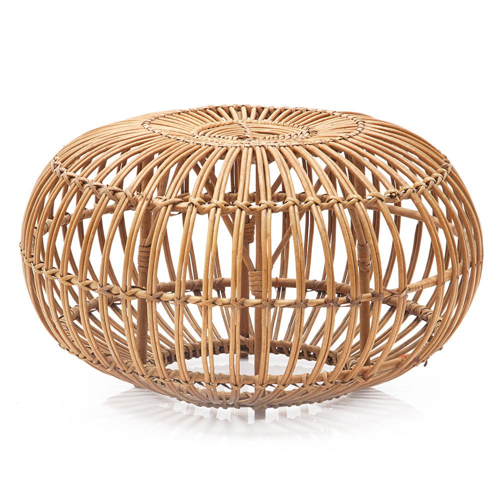 Round Albini Wicker Ottoman