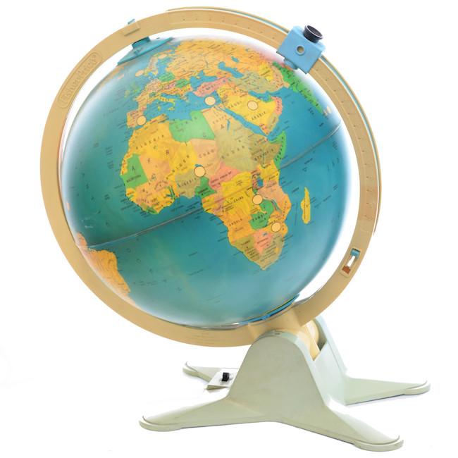 Blue Globe in White Plastic Base