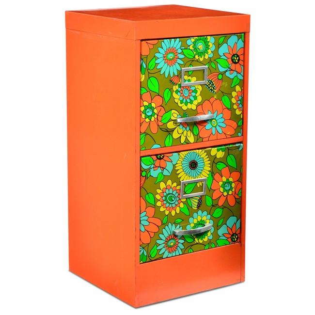 Graphic Orange with Flowers