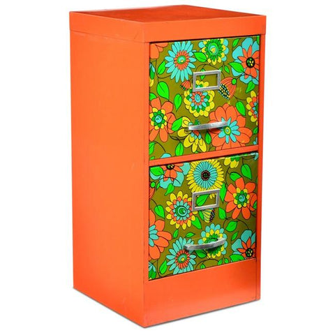 Graphic Orange with Flowers