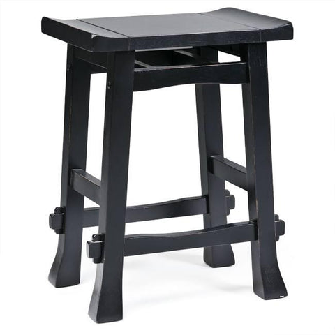 Black Wood Asian Inspired Stool