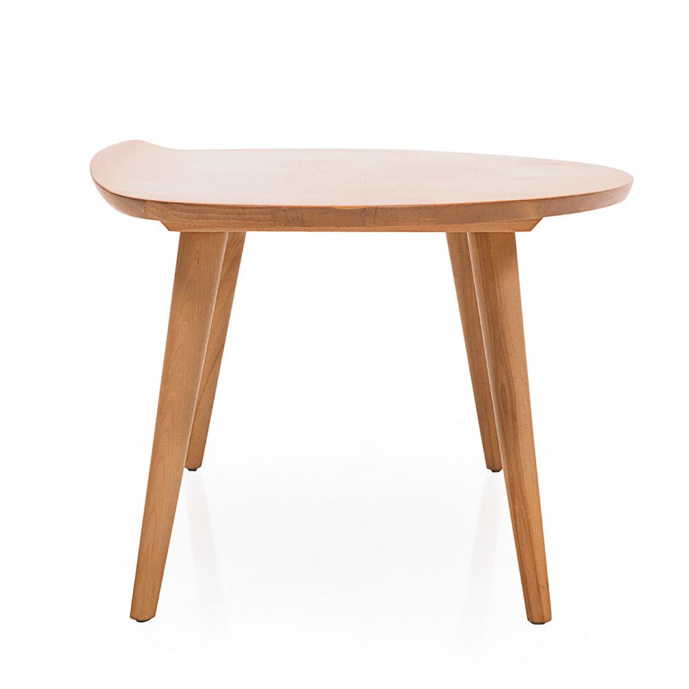 Wood Oval Curled Edge Coffee Table