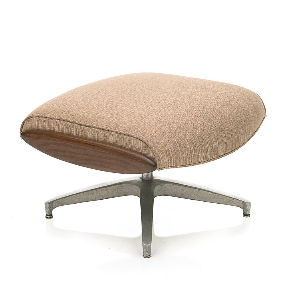 Tan Walnut Ottoman