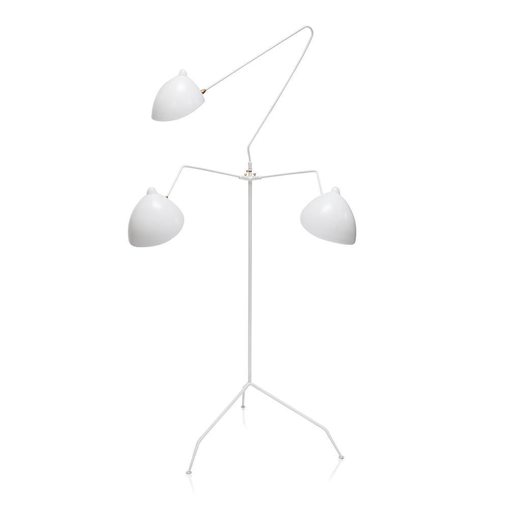 White Mouille 3 Arm Standing Lamp