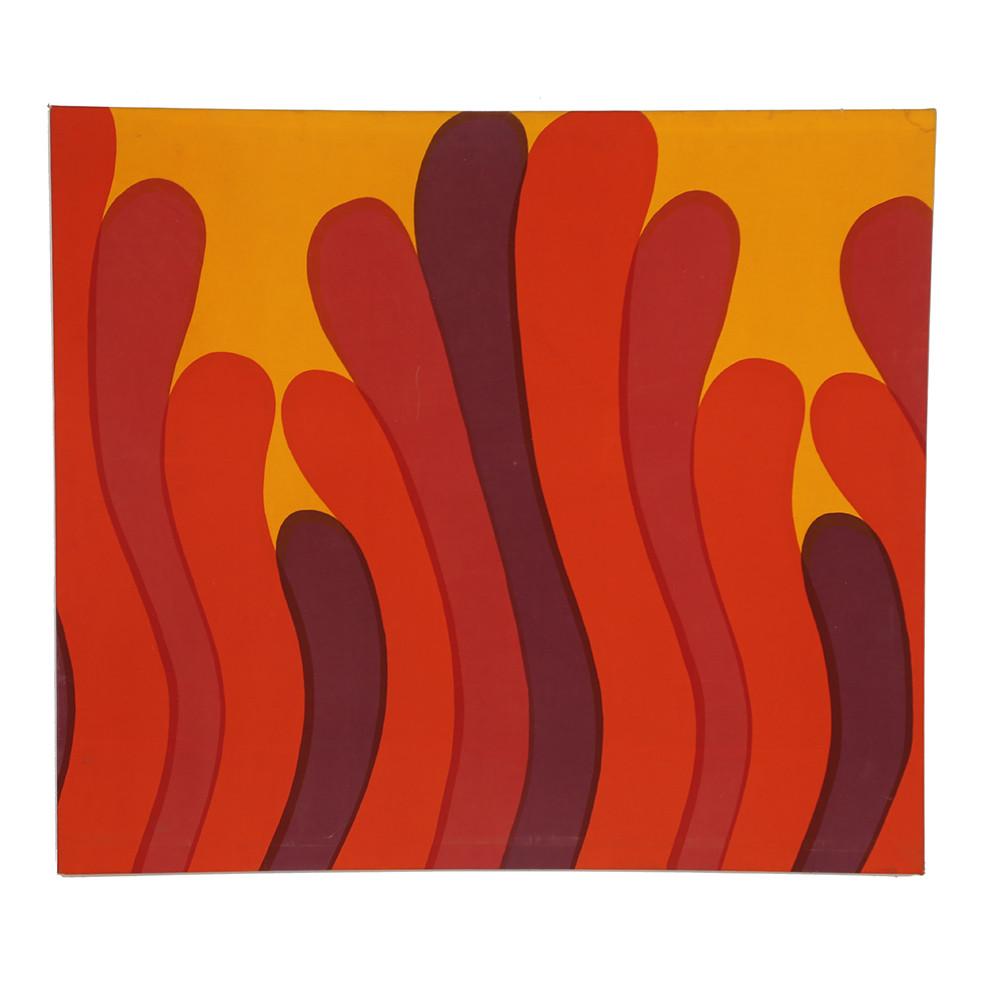Stretched Fabric Art - Red Purple Seaweed