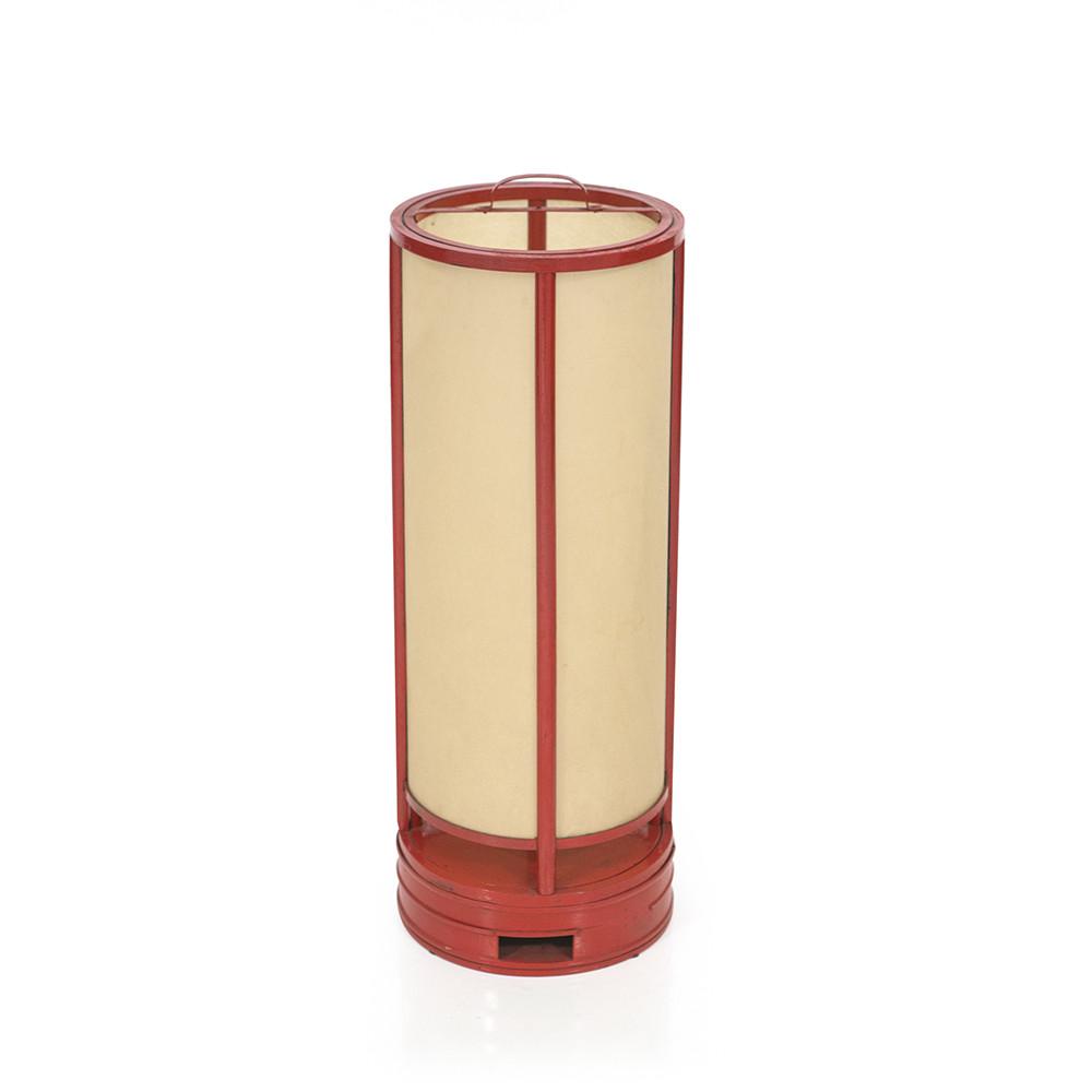 Red Metal Cylinder Floor Lamp