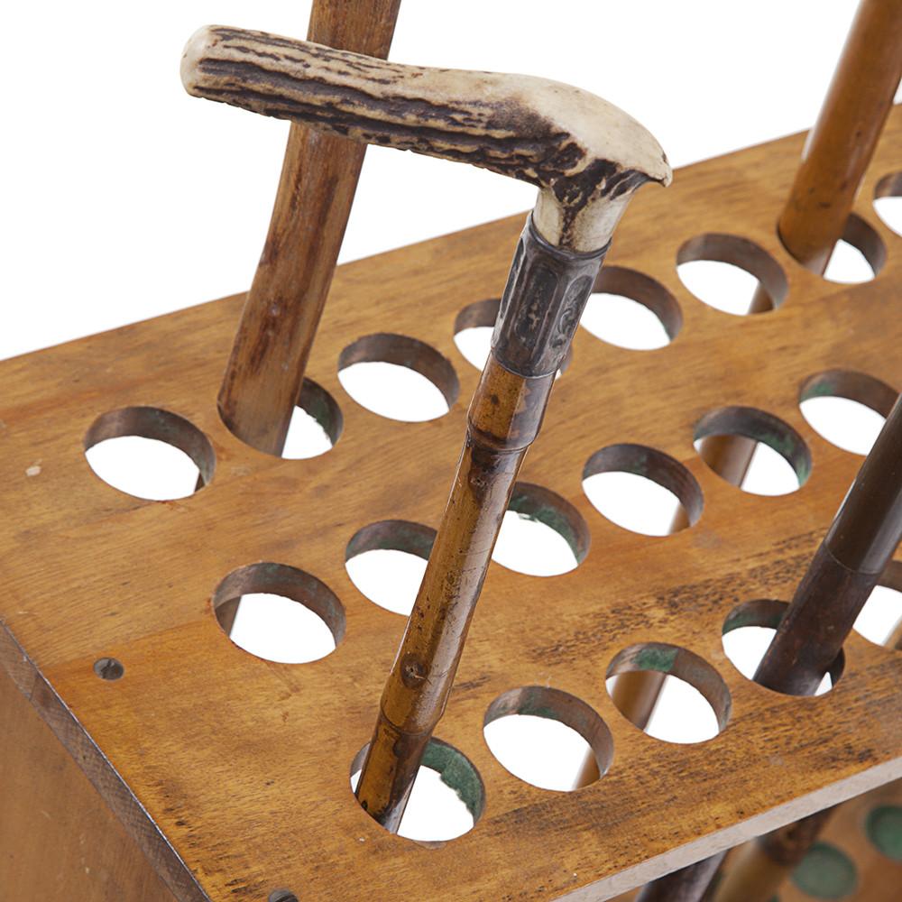 Wooden Cane Holder with Canes