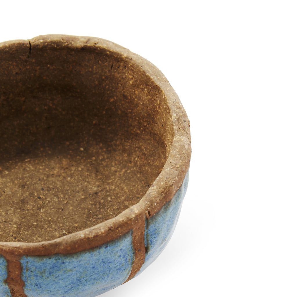 Blue Glazed Clay Bowl (A+D)