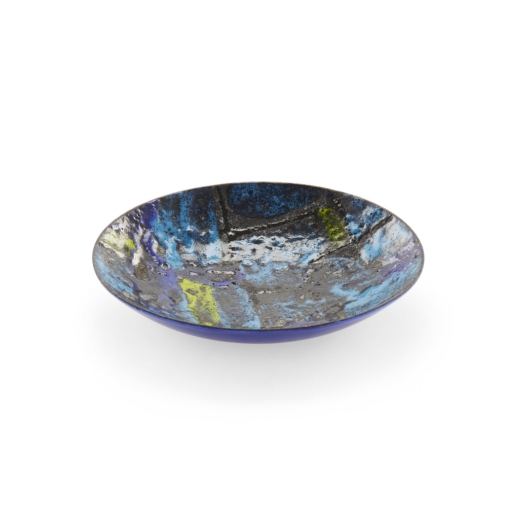 Blue Abstract Ceramic Serving Plate