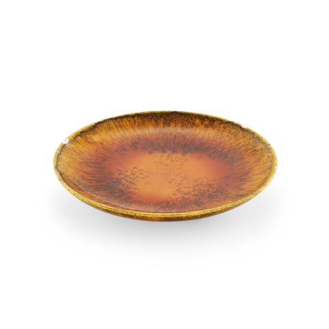 Brown and Yellow Ceramic Serving Plate (A+D)